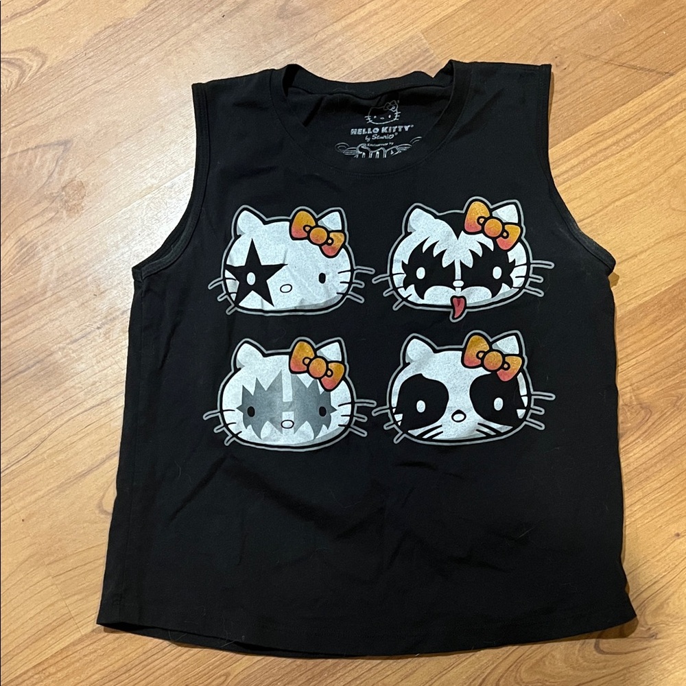 Black Hello Kitty Kiss S tank top two sided vintage - Picture 6 of 9